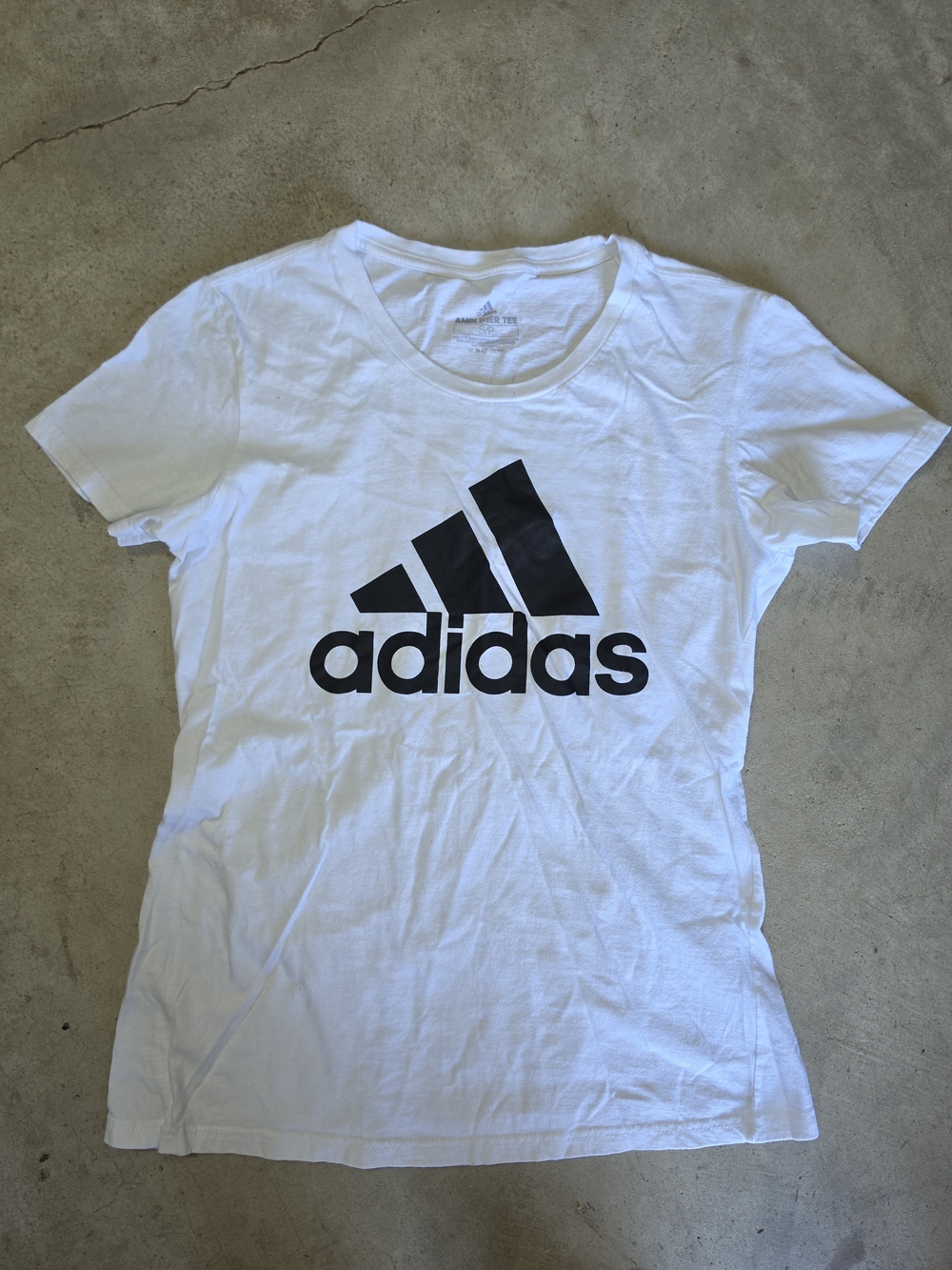Adidas Amplifier White Logo Graphic T-Shirt Women's Small